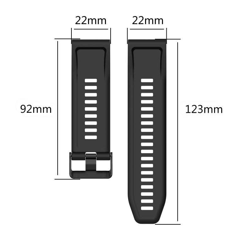 22mm Horizontal Texture Silicone Watch Band with Removal Tool, Series 1