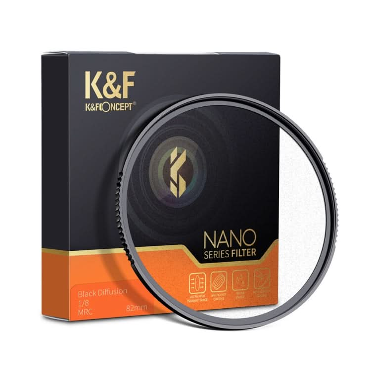 K&F CONCEPT KF01.1533 82mm Black Mist Soft Diffusion 1/8 Lens Filter, Special Effects Shoot Video Like Movies My Store