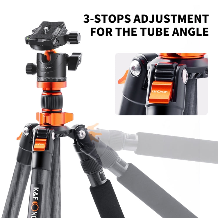 K&F CONCEPT KF09.093V1 67 inch Carbon Monopod Camera Tripod with 360 Degree Ball Head