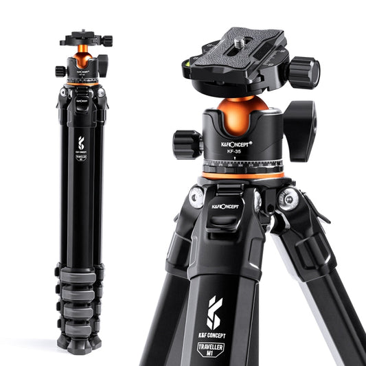 K&F CONCEPT KF09.105 Lightweight Travel Tripod Compact Flexible Vlog Tripod