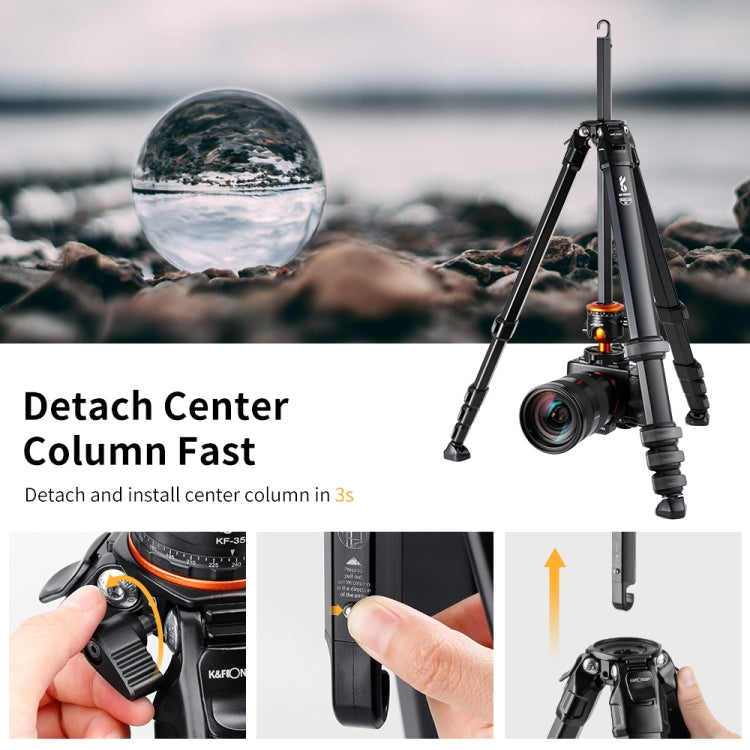 K&F CONCEPT KF09.105 Lightweight Travel Tripod Compact Flexible Vlog Tripod