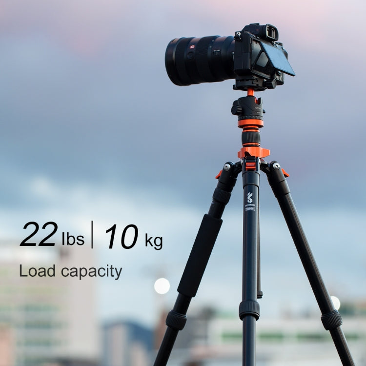 K&F CONCEPT KF09.083V1 Camera Tripod Professional Portable Travel Alloy 5-Sections Tripod Stand