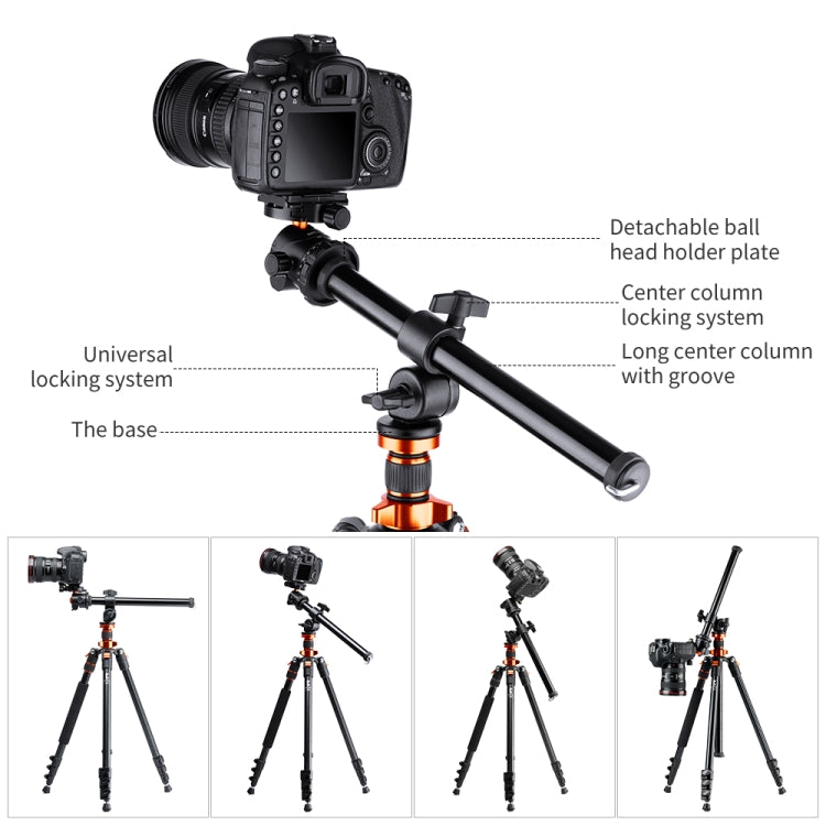 K&F CONCEPT KF09.087V4 Camera Tripods Aluminum Travel Vlog Tripod Monopod with 360 Degree Panorama Ball Head