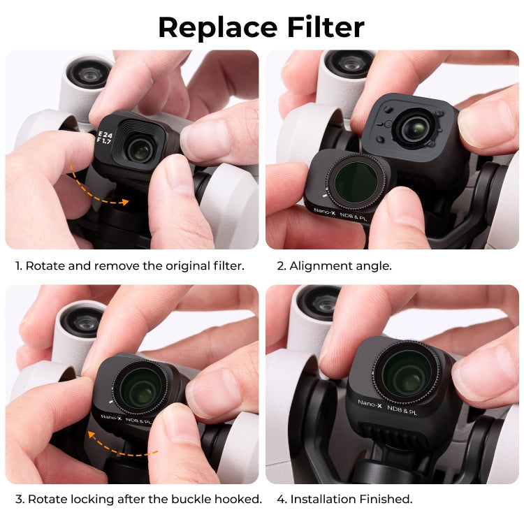 For DJI Mini 3 Pro K&F CONCEPT KF01.2038 ND16 Filter 4-stops Adjusting HD Light Reduction Filter My Store