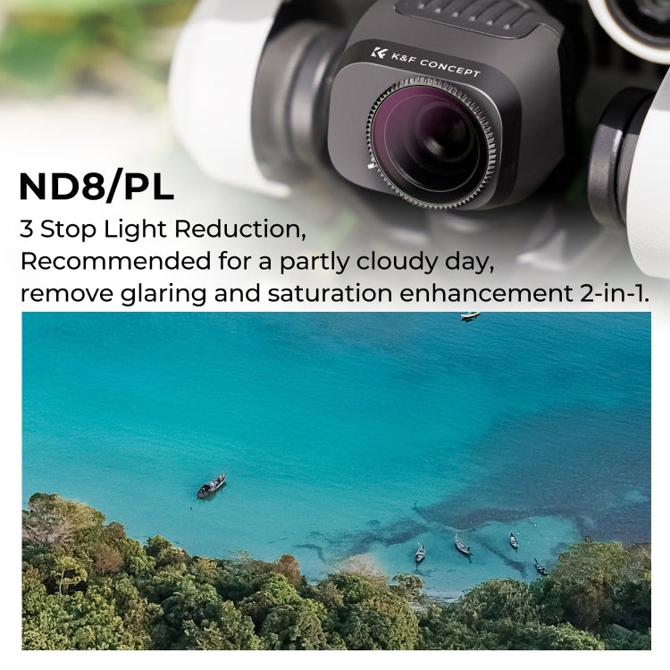 For DJI Mini 3 Pro K&F Concept KF01.2043 ND8PL Lens Filter Neutral Density Polarizing 2-in-1 Filter