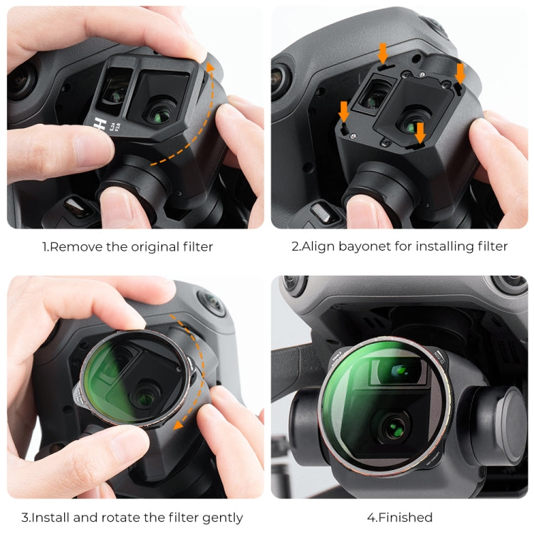 For DJI Mavic 3 / Mavic 3 Cine K&F Concept SKU.1889 2 in 1 Variable ND2-ND32 and CPL Filter Kit