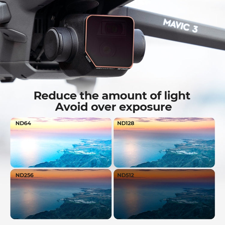 For DJI Mavic 3 K&F Concept SKU.1892 4 in 1 Lens Filter ND64 ND128 ND256 ND512 Filter Kits