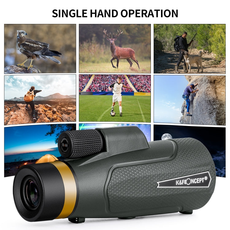 KF33.013 K&F Concept 12X50 Monoculars Adults High Power Monocular Telescope With Smartphone Adapter Reluova