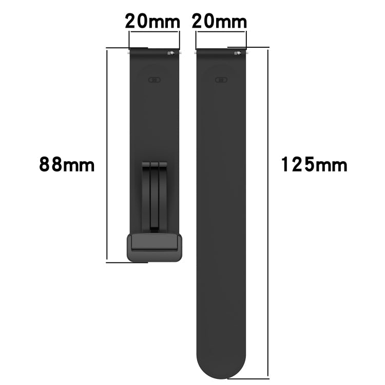 20mm Solid Color Magnetic Clasp Silicone Watch Band, Series 2-Reluova