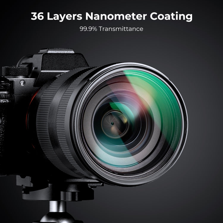 K&F CONCEPT KF01.1985 82mm Nano-X PRO Series MCUV Filter HD Ultra-Thin Copper Frame 36-Layer Coatings Anti-Reflection Green Film