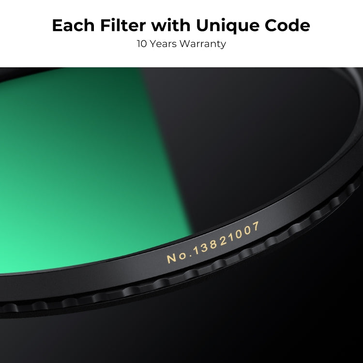 K&F CONCEPT KF01.1990 82mm Nano-X PRO Series CPL Filter HD Ultra-Thin Copper Frame 36-Layer Coating Anti-Reflection Green Film