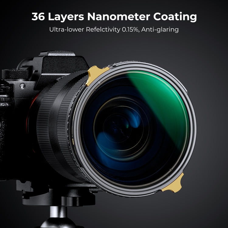 K&F CONCEPT KF01.2003  82mm Nano-X PRO Series ND2-ND32+CPL Filter HD Ultra-Thin Copper Frame 36-Layer Coating Anti-Reflection Green Film