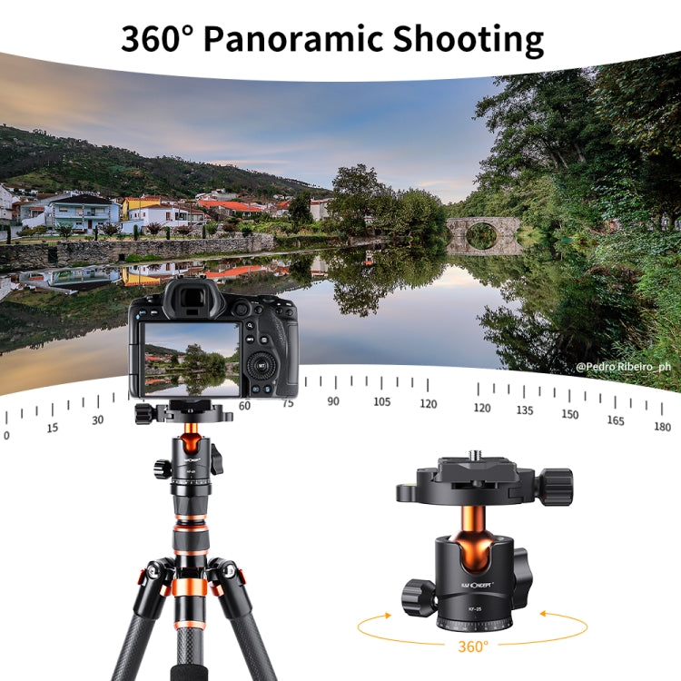 K&F CONCEPT KF31.029V3 Camera Tripod Ball Head with 1/4 inch Quick Release Plate, Load 8kg My Store