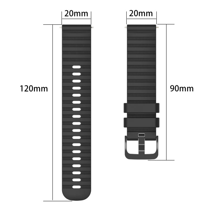 20mm Wavy Dot Pattern Solid Color Silicone Watch Band, Series 1-Reluova