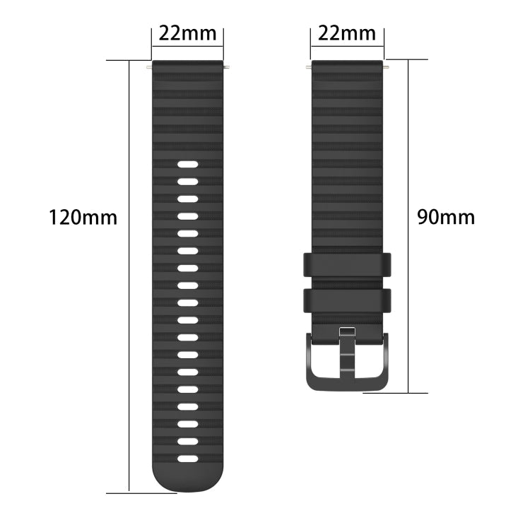 22mm Wavy Dot Pattern Solid Color Silicone Watch Band, Series 1-Reluova