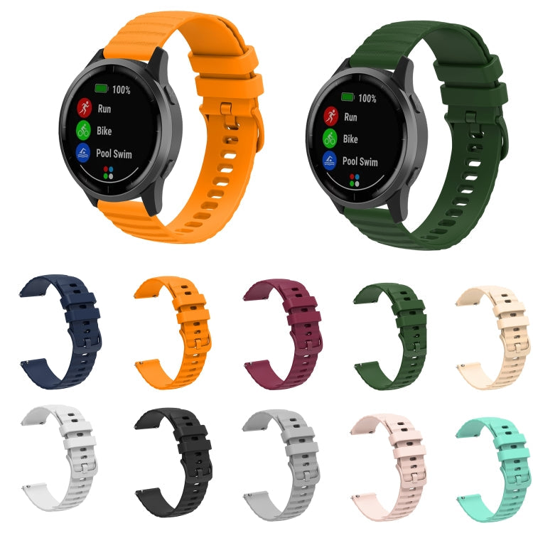 22mm Wavy Dot Pattern Solid Color Silicone Watch Band, Series 2-Reluova