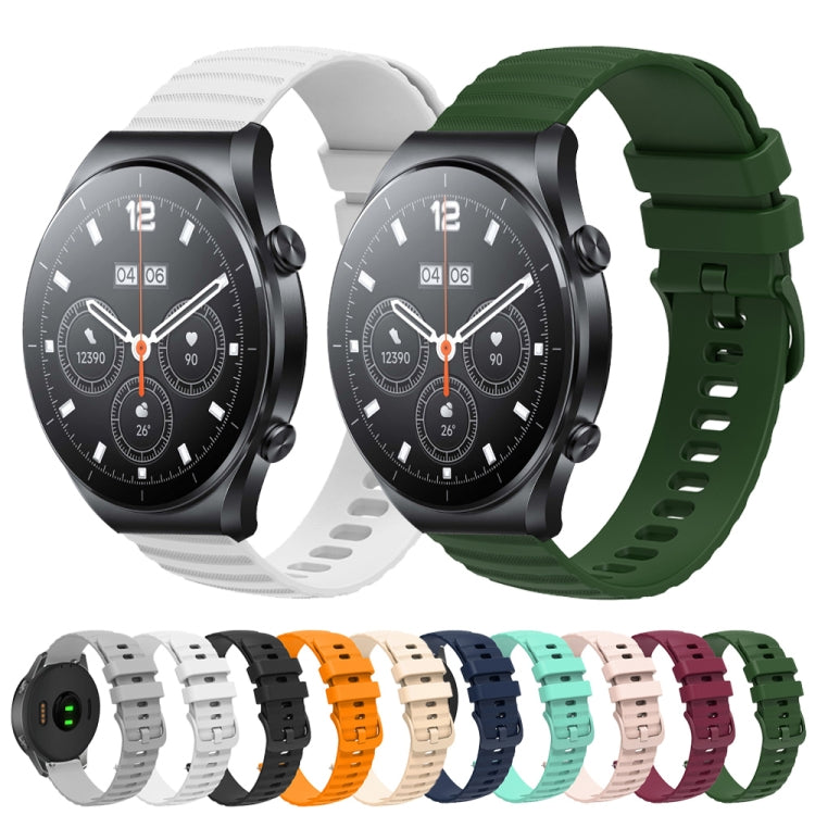 22mm Wavy Dot Pattern Solid Color Silicone Watch Band, Series 1-Reluova