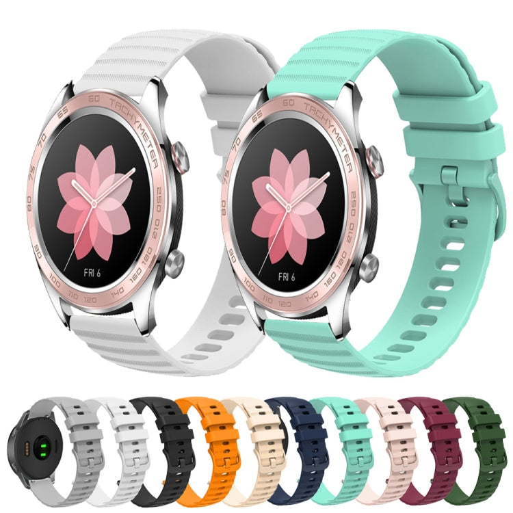 22mm Wavy Dot Pattern Solid Color Silicone Watch Band, Series 3