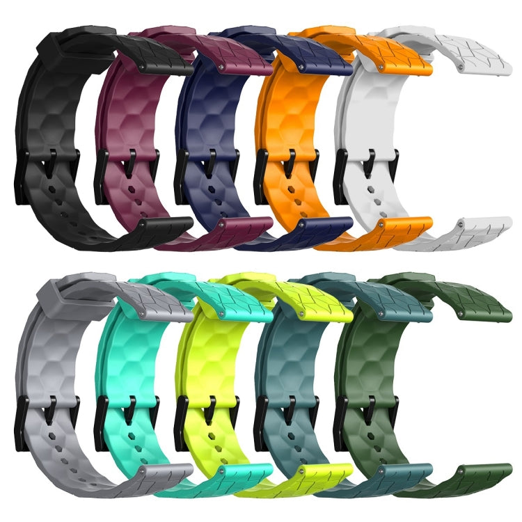 20mm Football Pattern Solid Color Silicone Watch Band, Series 1-Reluova