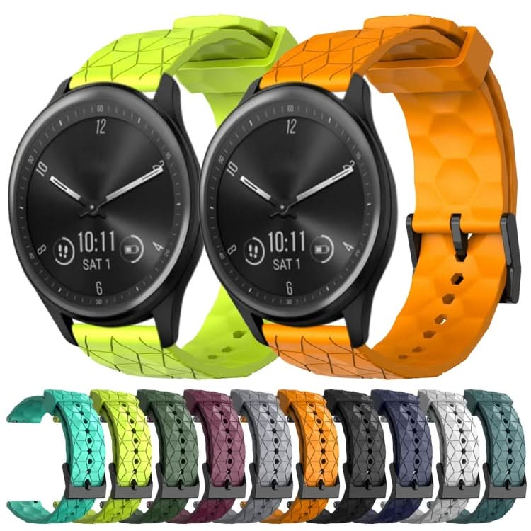 20mm Football Pattern Solid Color Silicone Watch Band, Series 3