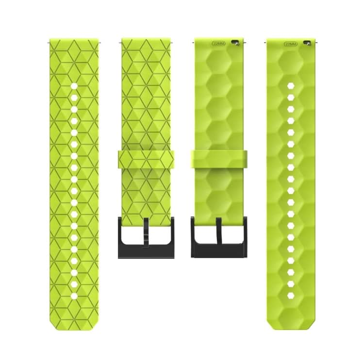 20mm Football Pattern Solid Color Silicone Watch Band, Series 3