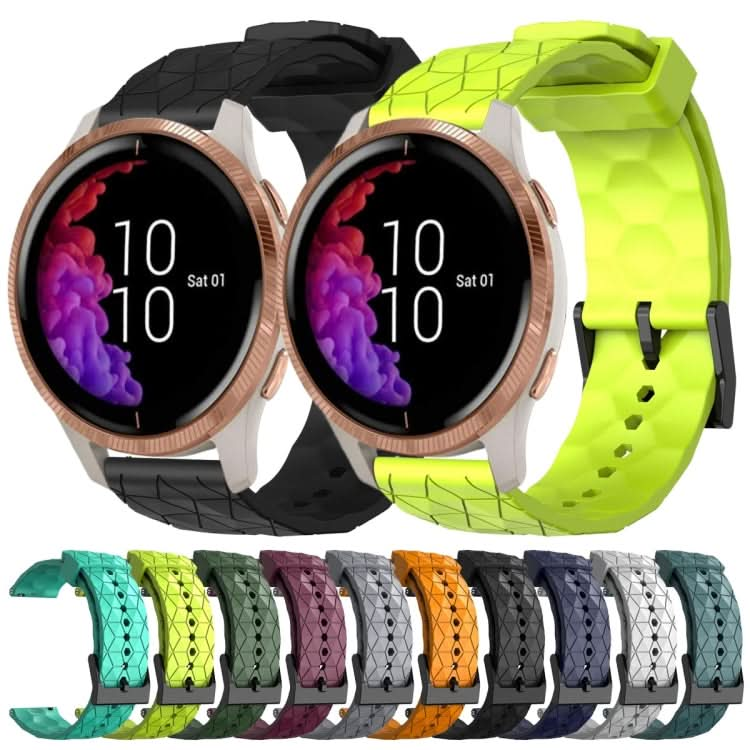 20mm Football Pattern Solid Color Silicone Watch Band, Series 2