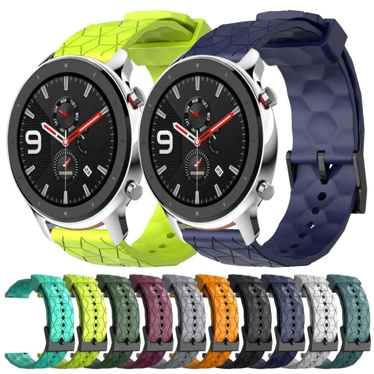 22mm Football Pattern Solid Color Silicone Watch Band, Series 1