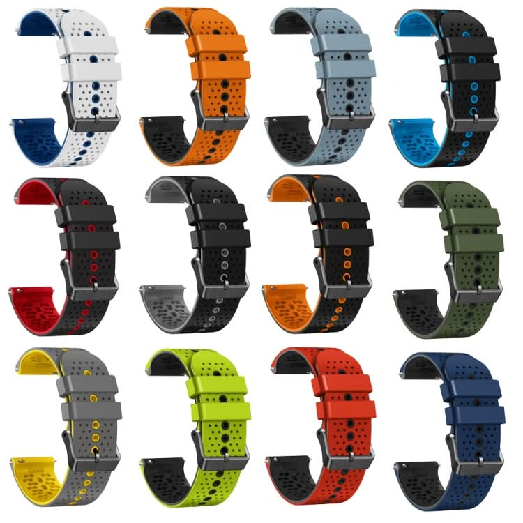 22mm Perforated Two-Color Silicone Watch Band, Series 2