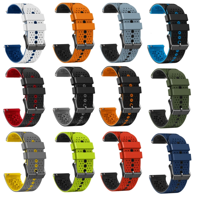 22mm Perforated Two-Color Silicone Watch Band, Series 1-Reluova