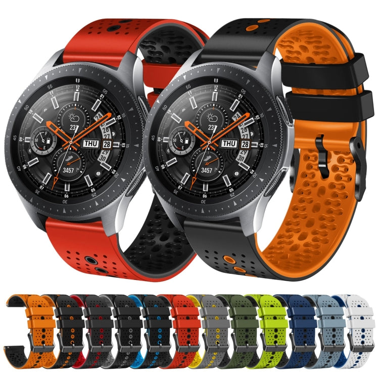 22mm Perforated Two-Color Silicone Watch Band, Series 2-Reluova