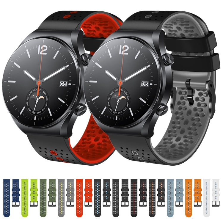 22mm Perforated Two-Color Silicone Watch Band, Series 2-Reluova