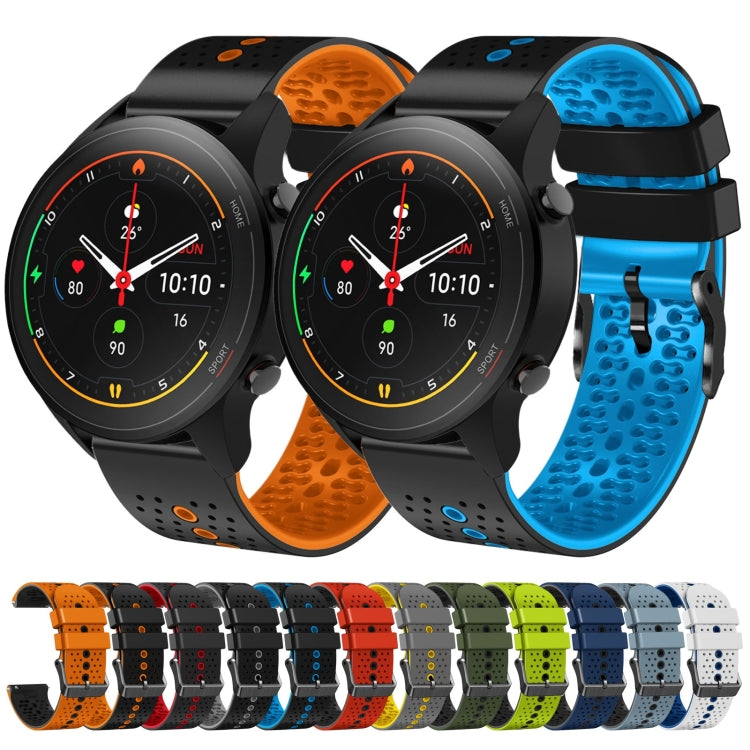 22mm Perforated Two-Color Silicone Watch Band, Series 2-Reluova