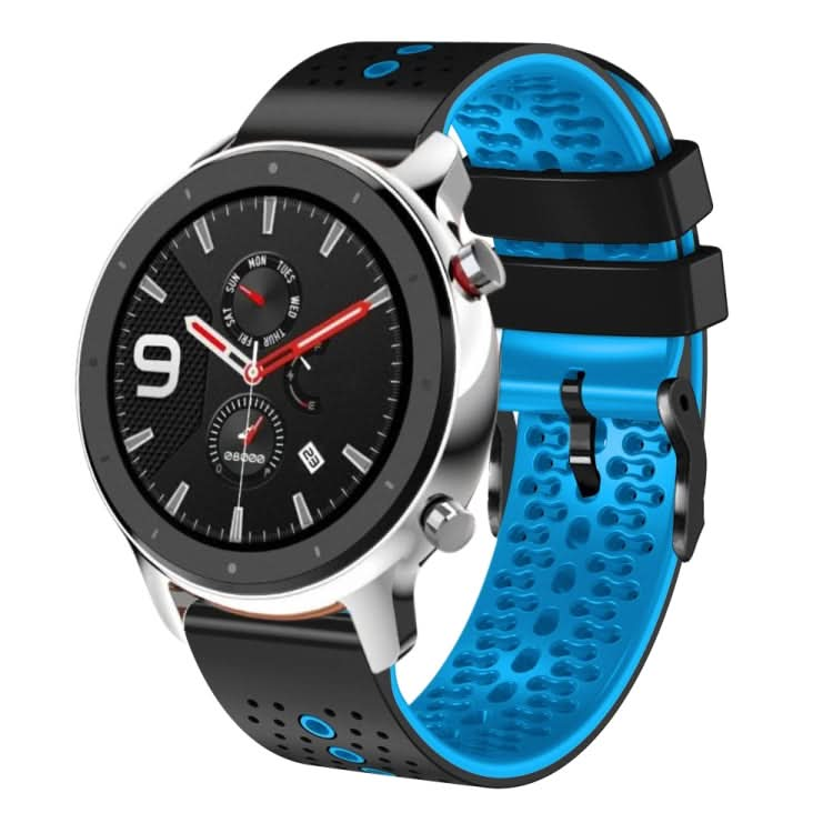 22mm Perforated Two-Color Silicone Watch Band, Series 4-Reluova