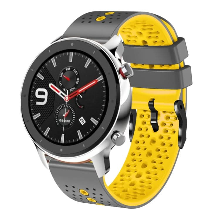 22mm Perforated Two-Color Silicone Watch Band, Series 4-Reluova