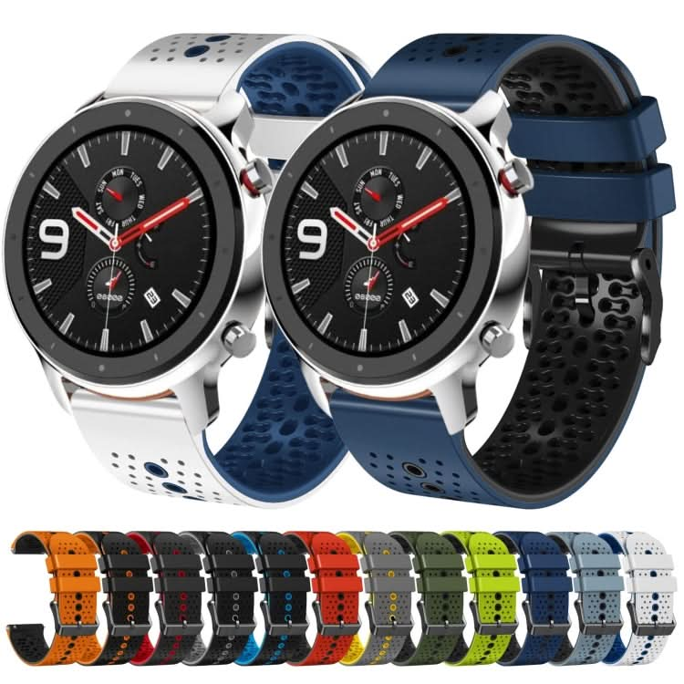 22mm Perforated Two-Color Silicone Watch Band, Series 4