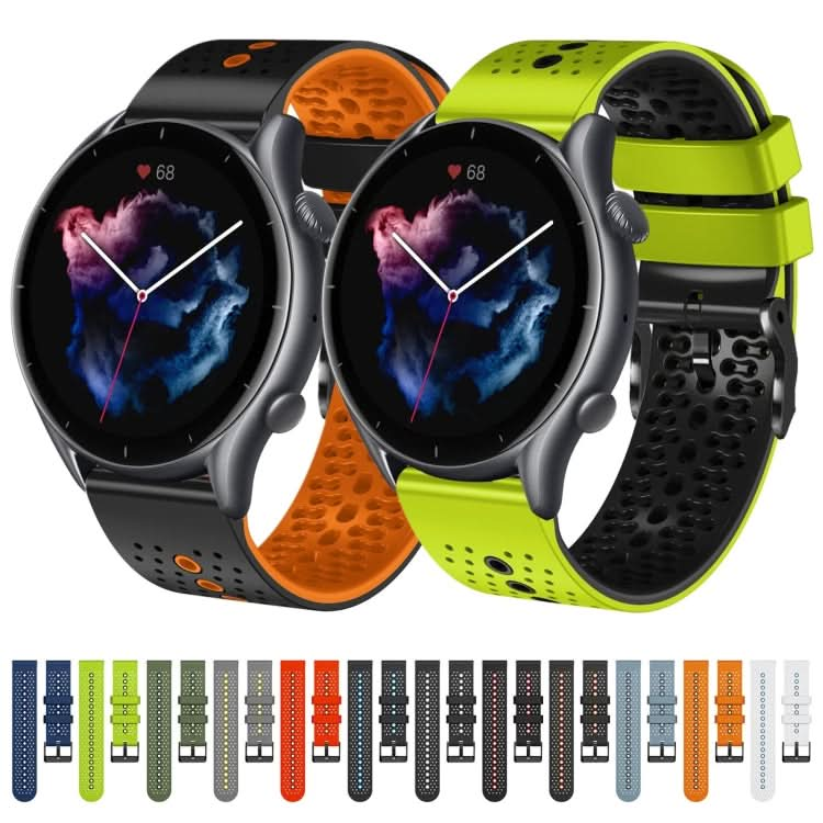 22mm Perforated Two-Color Silicone Watch Band, Series 2