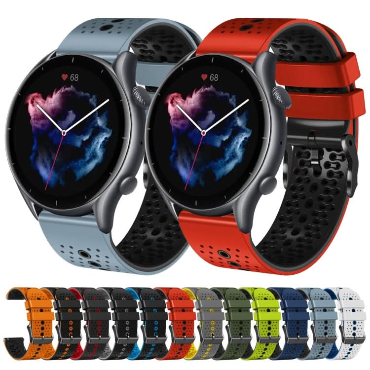 22mm Perforated Two-Color Silicone Watch Band, Series 4