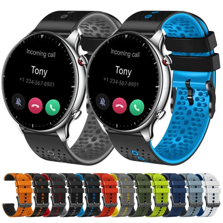 22mm Perforated Two-Color Silicone Watch Band, Series 3