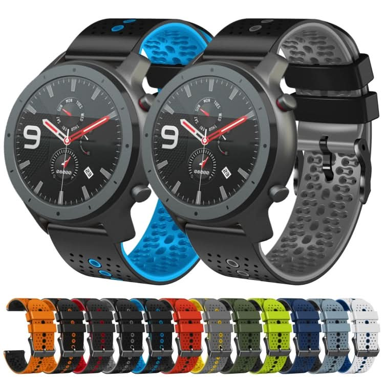 22mm Perforated Two-Color Silicone Watch Band, Series 2-Reluova