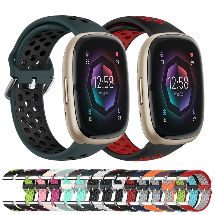 Two-Color Perforated Breathable Silicone Watch Band, Series 2