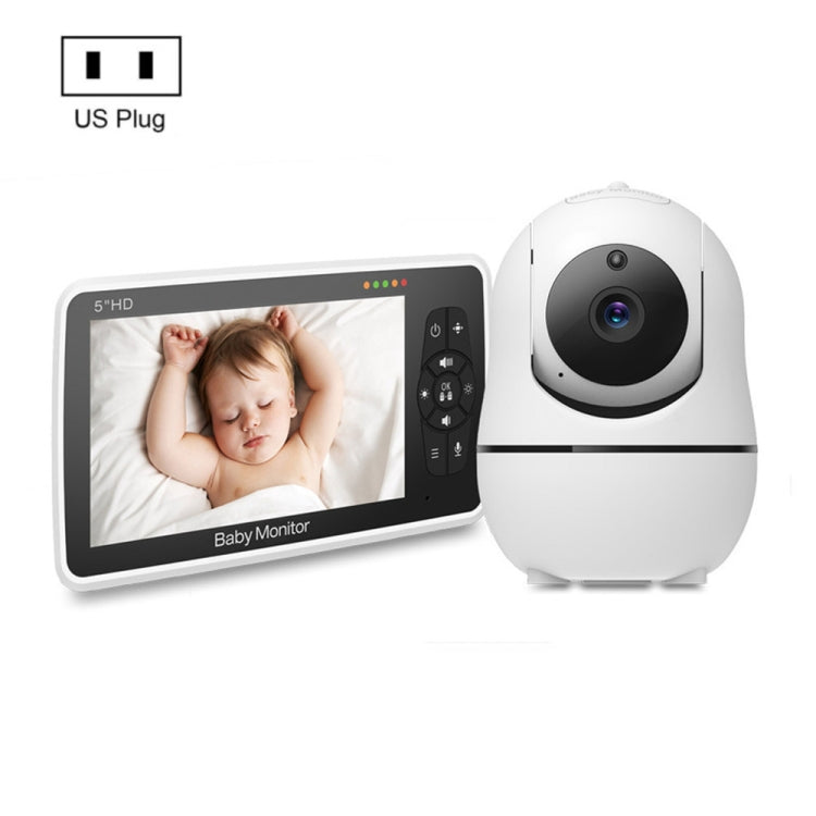 SM50 5 inch Baby Monitor 360-Degree Rotating Wireless Camera Night Vision Intercom Lullaby Monitor