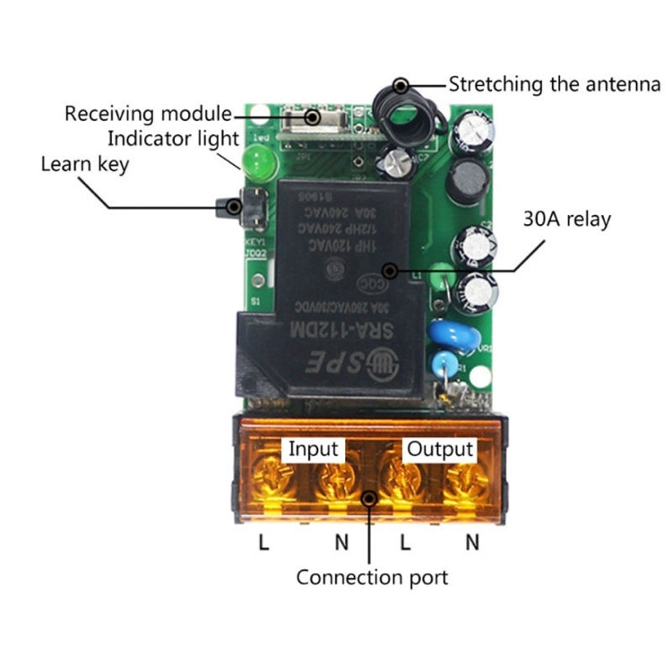 AC 220V 30A Channel High Power Low Consumption Universal Industrial Lifter Control Wireless Remote Controller Switch