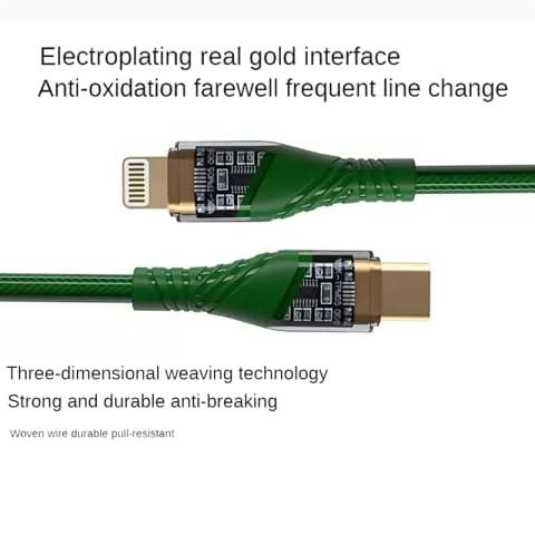 PD30W USB-C / Type-C to 8 Pin Transparent 3A Fast Charging Data Cable, Length: 1m