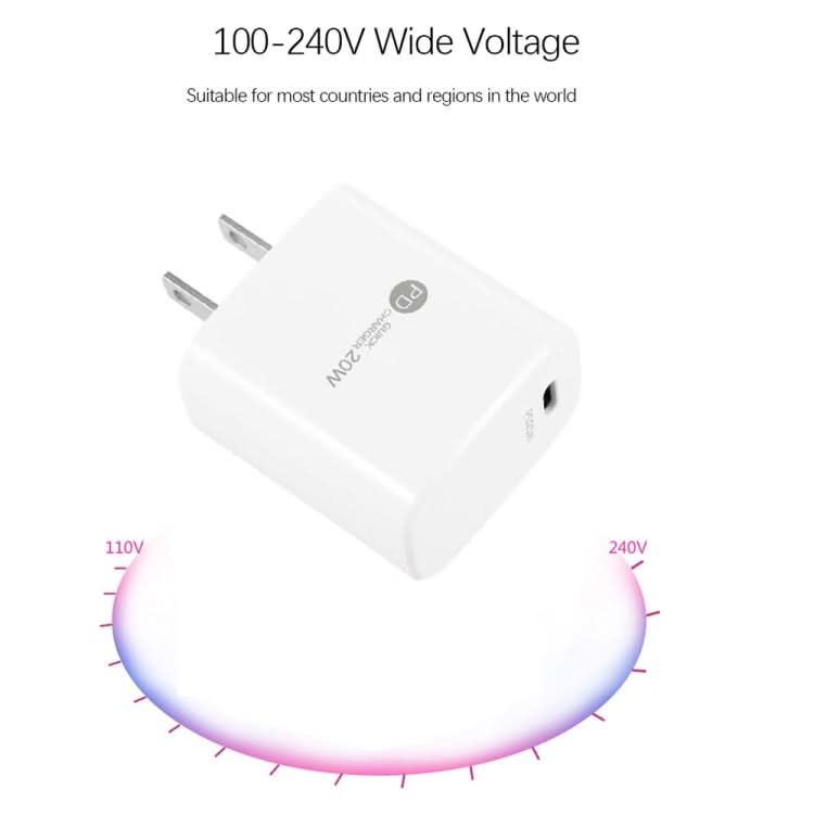 PD11 Mini Single Port PD3.0 USB-C / Type-C 20W Fast Charger for iPhone / iPad Series, US Plug