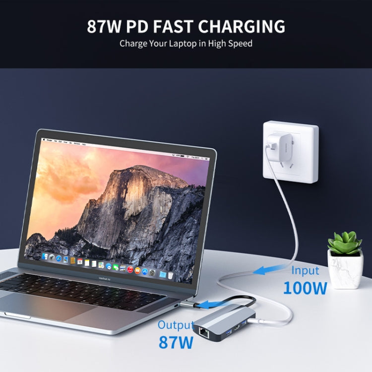 JUNSUNMAY 7 in 1 Multifunctional USB-C Hub Docking Station Adapter - My Store