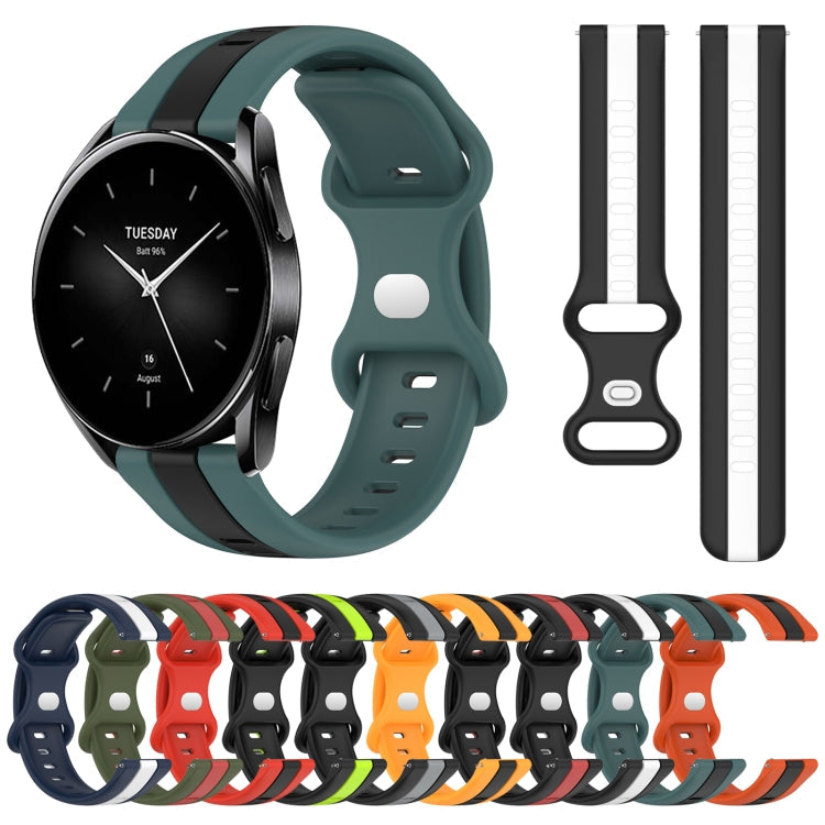 22mm Butterfly Buckle Two-Color Silicone Watch Band, Series 1-Reluova