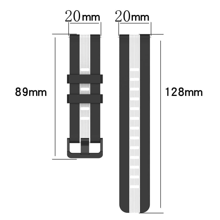 20mm Vertical Two-Color Silicone Watch Band, Series 3