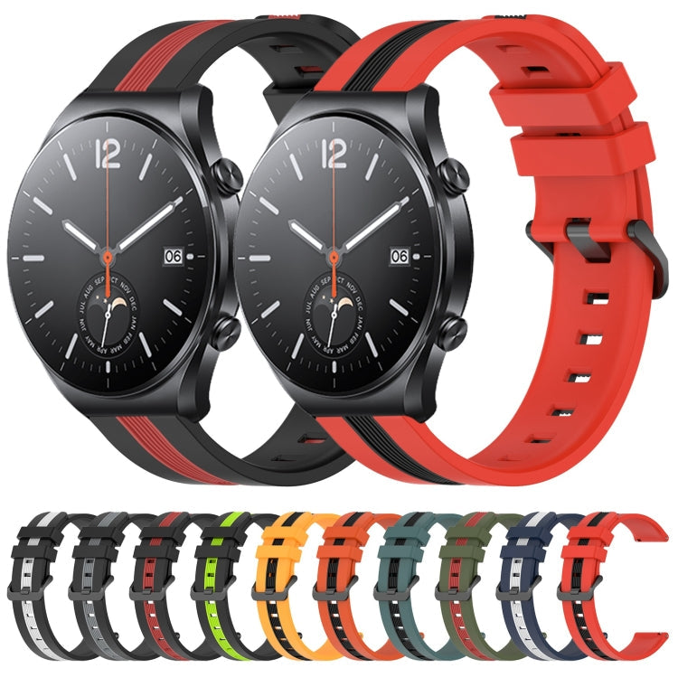 22mm Vertical Two-Color Silicone Watch Band, Series 2-Reluova