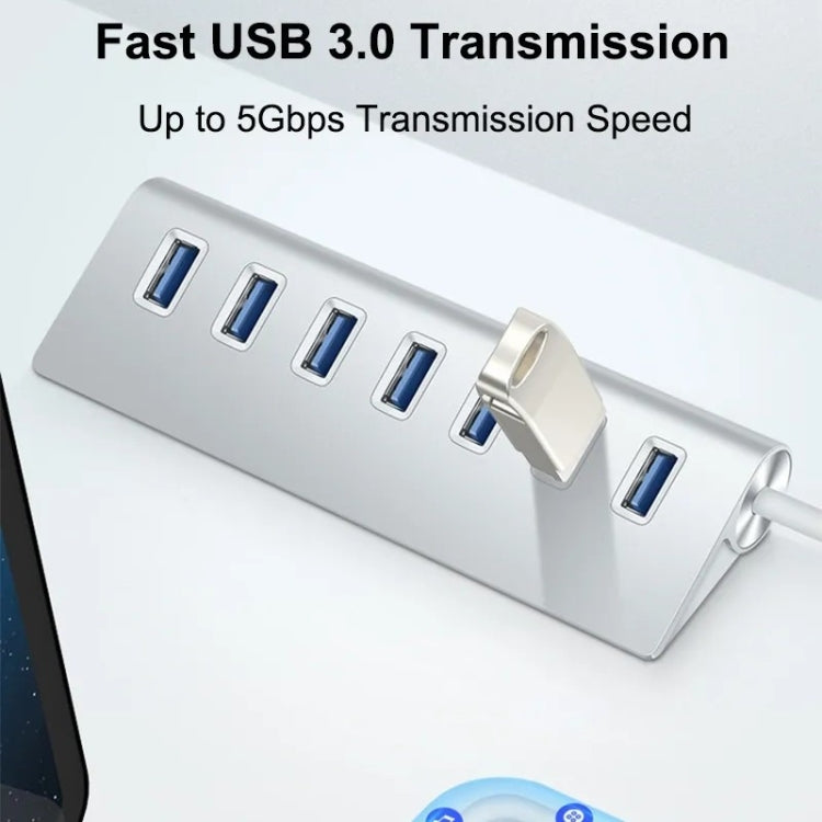 7301 7 Port USB 3.0 HUB 5Gbps High Speed Power Adapter