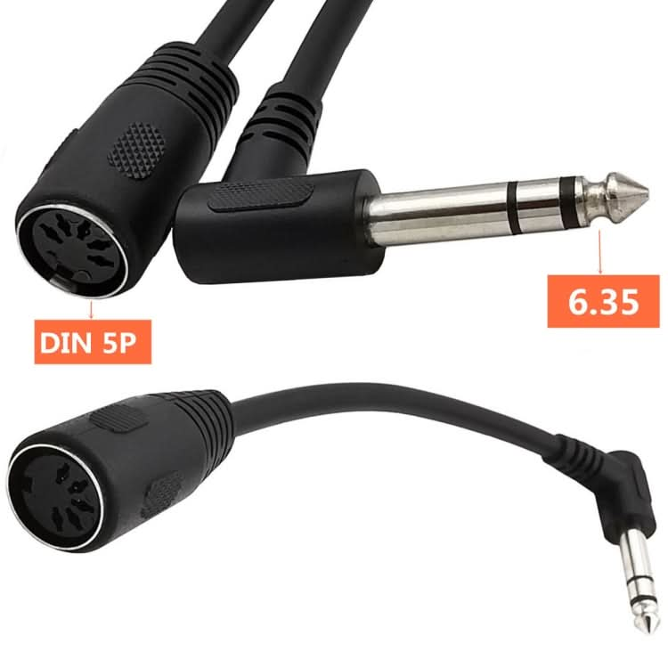 JUNSUNMAY 6.35mm 1/4 inch Male to Female 5 Pin MIDI Audio Stero Adapter, Cable Length: 20cm My Store